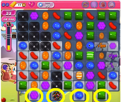 Candy Crush saga cheats - level 93