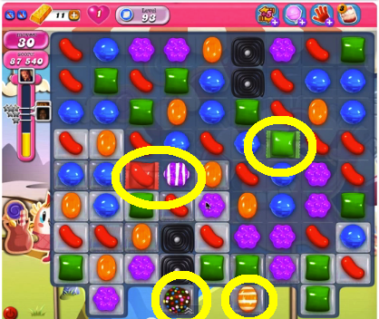 Candy Crush saga cheats - level 93