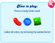 Níveis de pedidos de doces